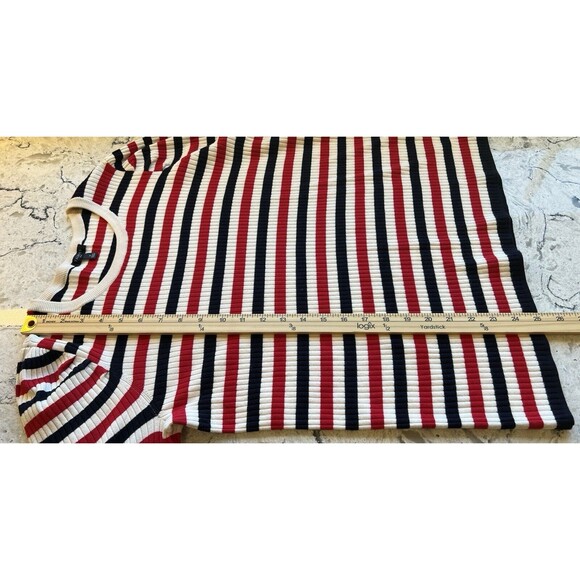 Talbots Womens Size X Red White French Stripe Puff Sleeve Crewneck Sweat… - Picture 6 of 8